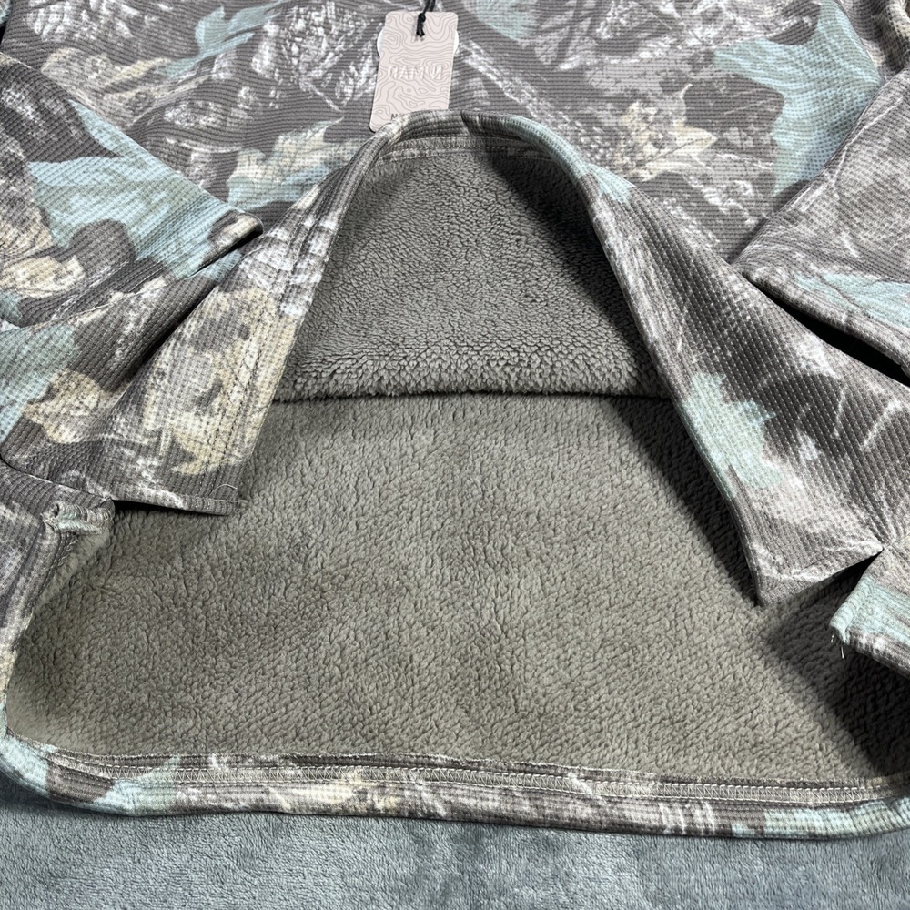 Nomad Pullover Sweater Mens XL Camo Sherpa Line Waffle Henley Super Soft NEW - Picture 2 of 7